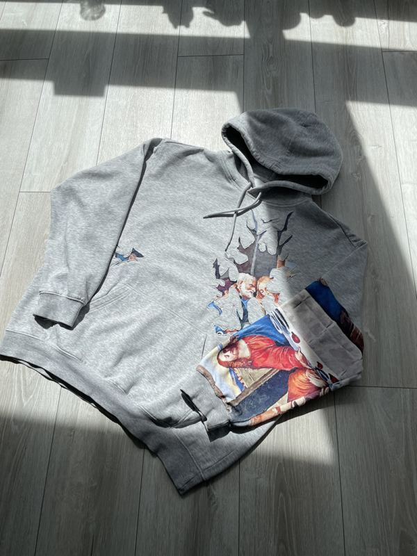 Szara Bluza Ostatnia Wieczerza Upcycled L