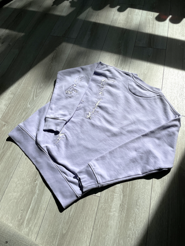 Fioletowa Bluza z Wycięciami Upcycled - obrazek 2