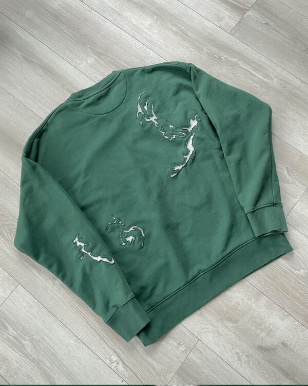 Bluza zielona upcycled M - obrazek 3