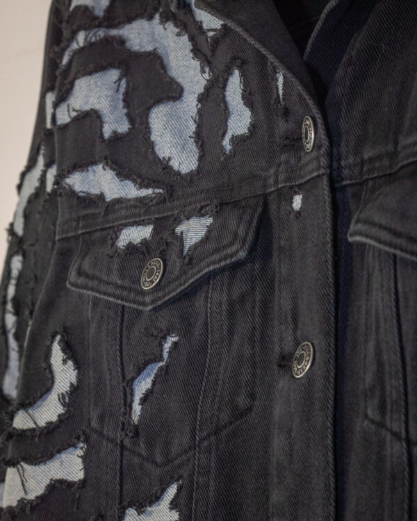 Kurtka denim black upcycled 1/1 - obrazek 3