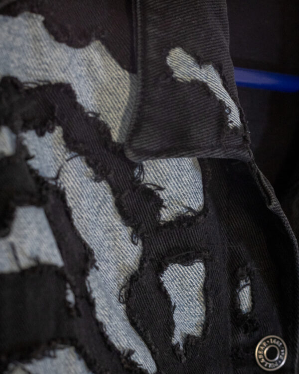 Kurtka denim black upcycled 1/1 - obrazek 4