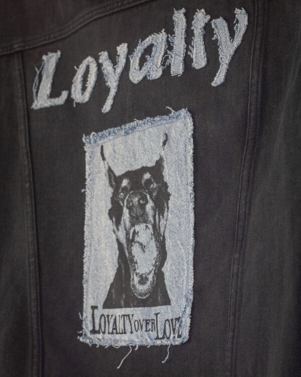 Kurtka denim black upcycled 1/1 - obrazek 5